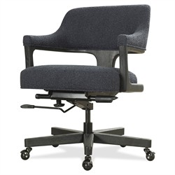 Brienne Modern Classic Black Boucle Swivel Executive Office Chair|
