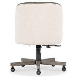 Levitt Modern Classic Cream Boucle Swivel Executive Office Chair|