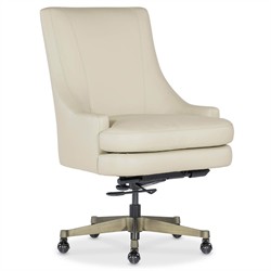 Pauline Modern Classic Cream Leather Swivel Executive Office Chair|