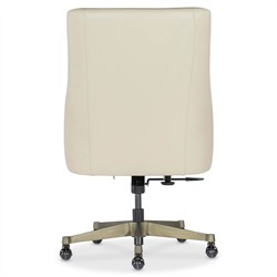 Pauline Modern Classic Cream Leather Swivel Executive Office Chair|