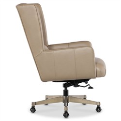 Priscilla Modern Classic Beige Leather Swivel Executive Office Chair|