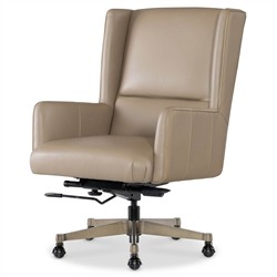 Priscilla Modern Classic Beige Leather Swivel Executive Office Chair|