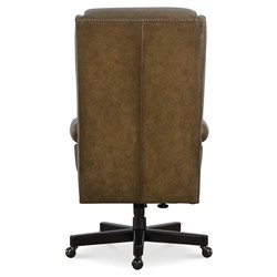 Clive Updated Traditional Brown Leather Swivel Office Chair|