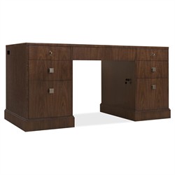 Alaine Modern Classic Dark Brown Walnut Wood Executive Desk|