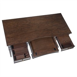 Emrys Updated Traditional Dark Brown Walnut Wood Writing Office Desk|