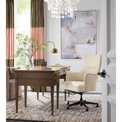 Emrys Updated Traditional Dark Brown Walnut Wood Writing Office Desk|