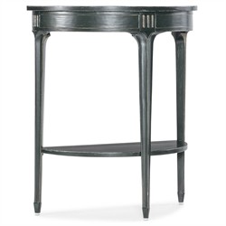 Stella Updated Traditional Dark Green Maple Wood Demilune Accent Table|