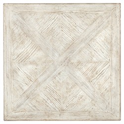 Blaine Coastal Beach Cream Pine Wood Distressed Square Block End Table|