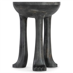 Tidus Modern Classic Black Wood Claw Foot Round Side Table|