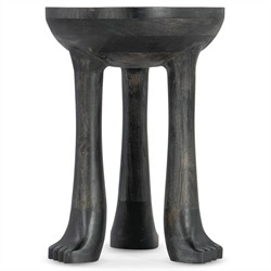 Tidus Modern Classic Black Wood Claw Foot Round Side Table|