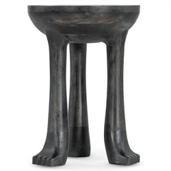 Tidus Modern Classic Black Wood Claw Foot Round Side Table|