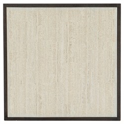 Elia Updated Traditional Cream Marble Black Metal Square End Table|