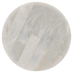 Arlo Modern Classic White Onyx Gold Metal Drink Table|