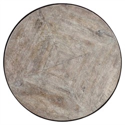 Lucienne Updated Traditional Natural Acacia Wood Bronze Nesting Tables|