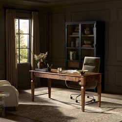Galvin Brown Walnut Burl Desk|