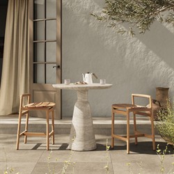 Marsh Textured Sandy Grey Outdoor Counter Table - 34"|