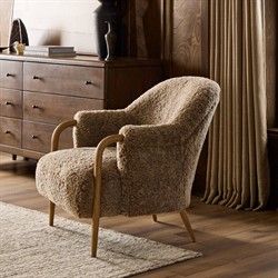 Webber Taupe Shearling Arm Chair|