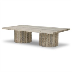 Angelo Modern Classic Beige Travertine Rectangular Coffee Table|