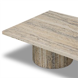 Angelo Modern Classic Beige Travertine Rectangular Coffee Table|