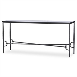 Ceasar French Country Black Iron Rectangular Console Table|