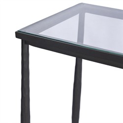 Ceasar French Country Black Iron Rectangular Console Table|