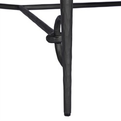 Ceasar French Country Beige Marble Black Iron Desk|