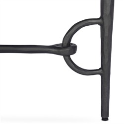 Ceasar French Country Beige Marble Black Iron Desk|