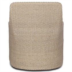 Heather Coastal Beach Vintage White Woven Outdoor Swivel Chair|