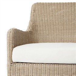Heather Coastal Beach Vintage White Woven Outdoor Swivel Chair|