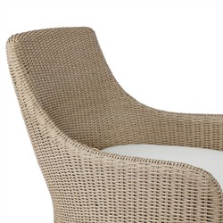 Heather Coastal Beach Vintage White Woven Outdoor Swivel Chair|