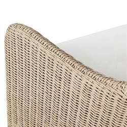 Heather Coastal Beach Vintage White Woven Outdoor Swivel Chair|