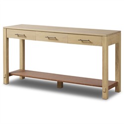 Blake Modern Classic Light Wash Wood Rectangular Console Table|