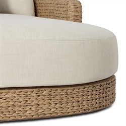 Caney Coastal Beach Brown Woven Outdoor Double Chaise Lounge|