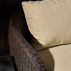 Cyra Coastal Beach Dark Brown Woven Outdoor Swivel Chair|