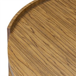 Damari Rustic Lodge Brown Wood Round Coffee Table|