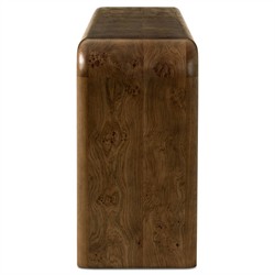 Daven Rustic Lodge Brown Oak Burl Rectangular Console Table|