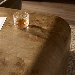 Daven Rustic Lodge Brown Oak Burl Desk|