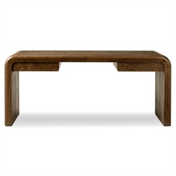 Daven Rustic Lodge Brown Oak Burl Desk|