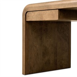 Daven Rustic Lodge Brown Oak Burl Desk|