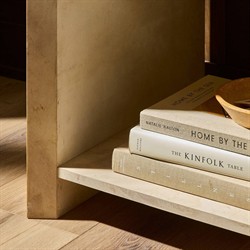 Dolly Modern Classic Cream Leather Wrapped Nightstand|