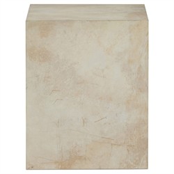 Dolly Modern Classic Cream Leather Wrapped Nightstand|