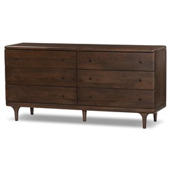 Eldrin Rustic Lodge Brown Mango Wood Double Dresser|