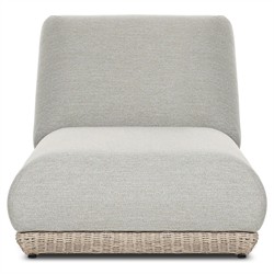 Evander Coastal Beach Grey Woven Outdoor Chaise Lounge|