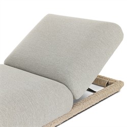 Evander Coastal Beach Grey Woven Outdoor Chaise Lounge|