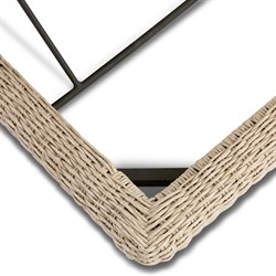 Evander Coastal Beach Grey Woven Outdoor Chaise Lounge|