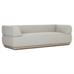 Evander Coastal Beach Grey Woven Outdoor Sofa - 96"|