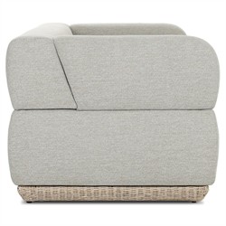 Evander Coastal Beach Grey Woven Outdoor Sofa - 96"|
