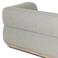 Evander Coastal Beach Grey Woven Outdoor Sofa - 96"|