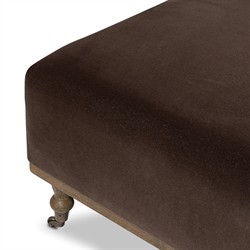 Harlin Updated Traditional Brown Velvet Performance Rectangular Cocktail Ottoman|