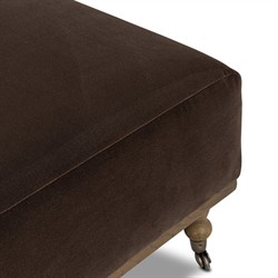Harlin Updated Traditional Brown Velvet Performance Rectangular Cocktail Ottoman|